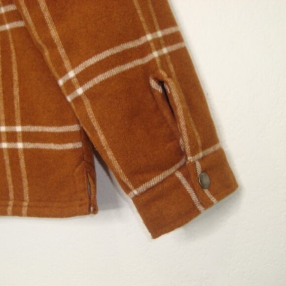 KATIN Men Sherpa Lined Zip Up Crosby Jacket Shacket Wool Blend Rusty Brown - Picture 11 of 14